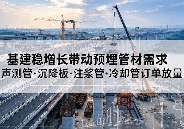 肃南基建稳增长带动预埋监测管材需求，声测管、沉降板、注浆管订单持续放量